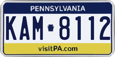 PA license plate KAM8112