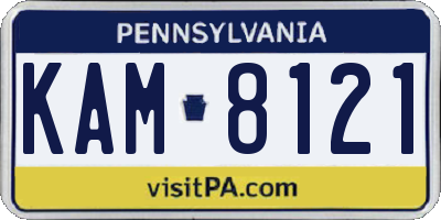 PA license plate KAM8121