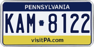PA license plate KAM8122
