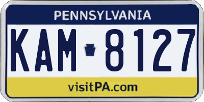 PA license plate KAM8127