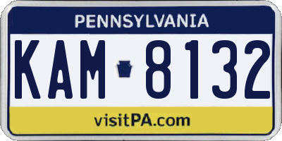 PA license plate KAM8132
