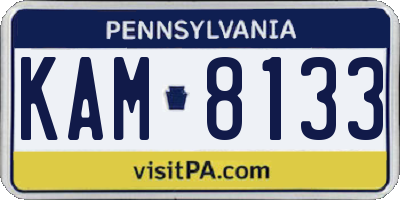PA license plate KAM8133