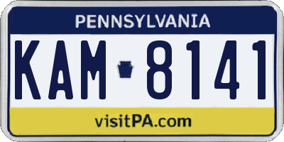 PA license plate KAM8141