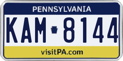PA license plate KAM8144