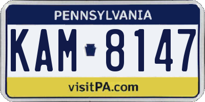 PA license plate KAM8147