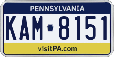 PA license plate KAM8151
