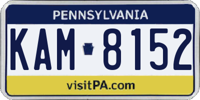 PA license plate KAM8152