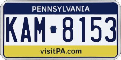 PA license plate KAM8153