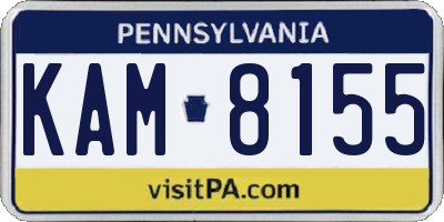 PA license plate KAM8155