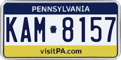 PA license plate KAM8157