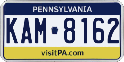 PA license plate KAM8162