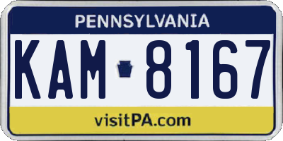 PA license plate KAM8167