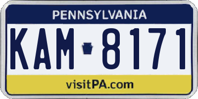 PA license plate KAM8171