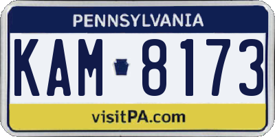 PA license plate KAM8173