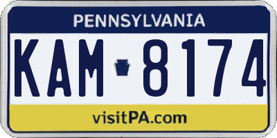 PA license plate KAM8174