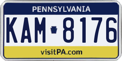 PA license plate KAM8176