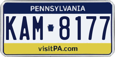 PA license plate KAM8177