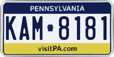 PA license plate KAM8181