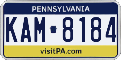 PA license plate KAM8184