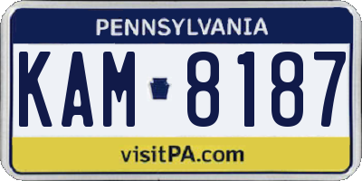 PA license plate KAM8187