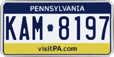 PA license plate KAM8197