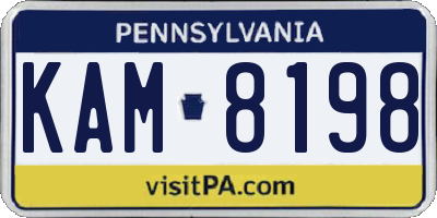 PA license plate KAM8198
