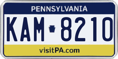 PA license plate KAM8210
