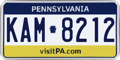 PA license plate KAM8212