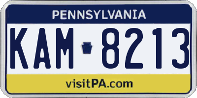 PA license plate KAM8213