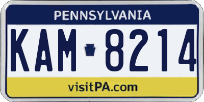 PA license plate KAM8214