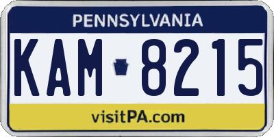 PA license plate KAM8215