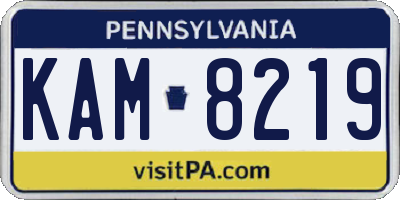 PA license plate KAM8219