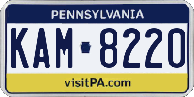 PA license plate KAM8220
