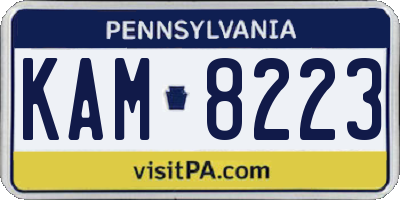 PA license plate KAM8223