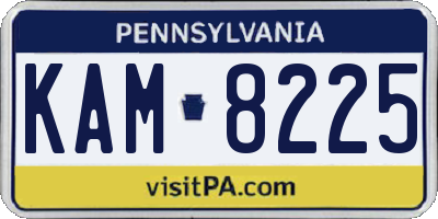 PA license plate KAM8225
