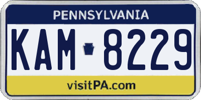 PA license plate KAM8229