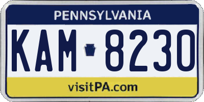 PA license plate KAM8230