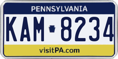 PA license plate KAM8234