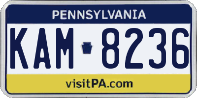 PA license plate KAM8236