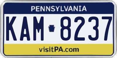 PA license plate KAM8237