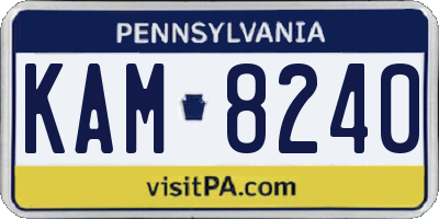 PA license plate KAM8240