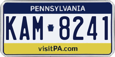PA license plate KAM8241