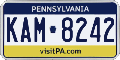 PA license plate KAM8242