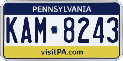 PA license plate KAM8243