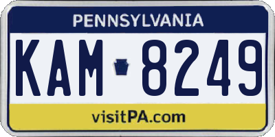 PA license plate KAM8249