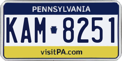 PA license plate KAM8251