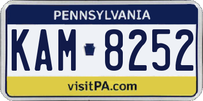 PA license plate KAM8252
