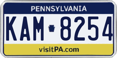 PA license plate KAM8254