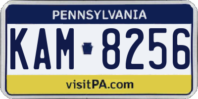 PA license plate KAM8256