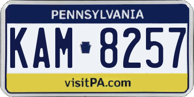 PA license plate KAM8257